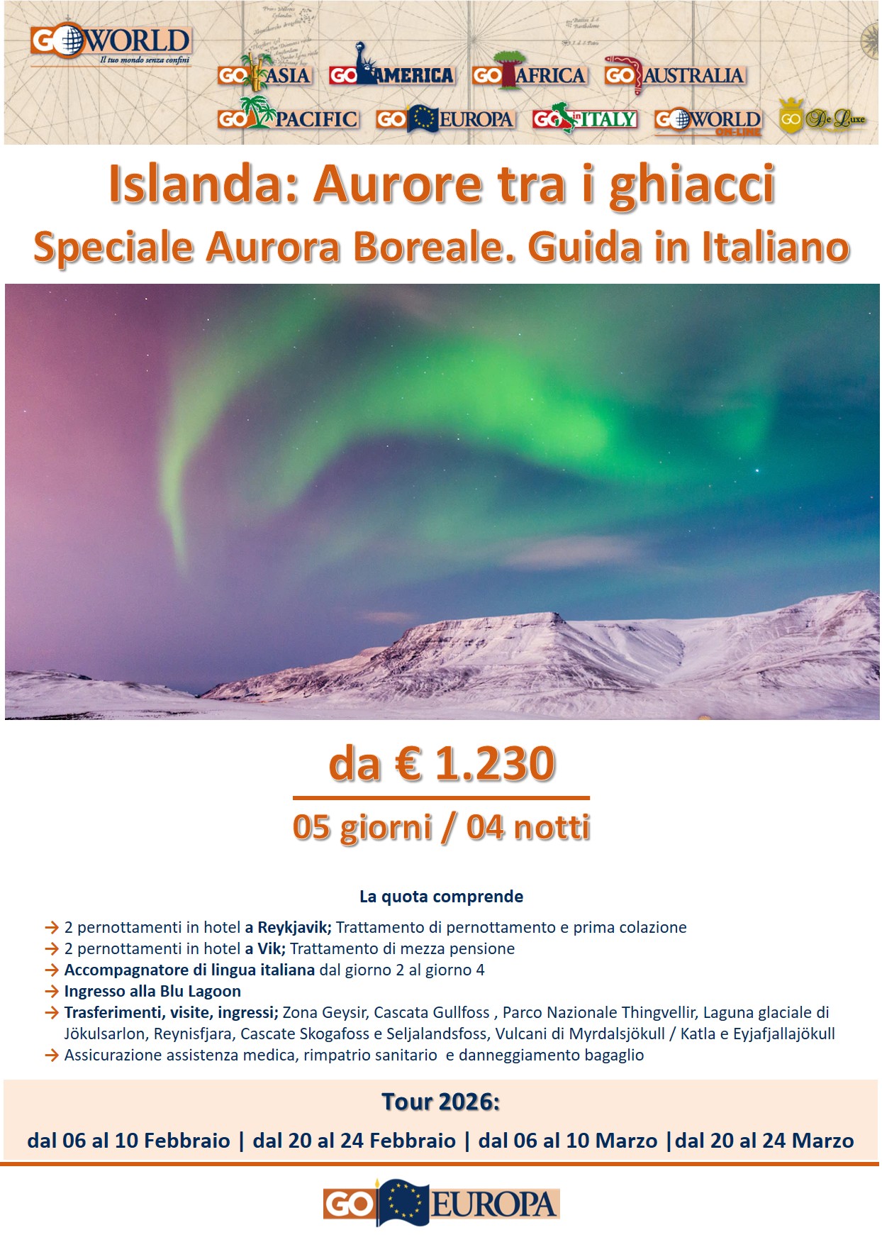 GoEuropa - Aurore e ghiacciai in Islanda