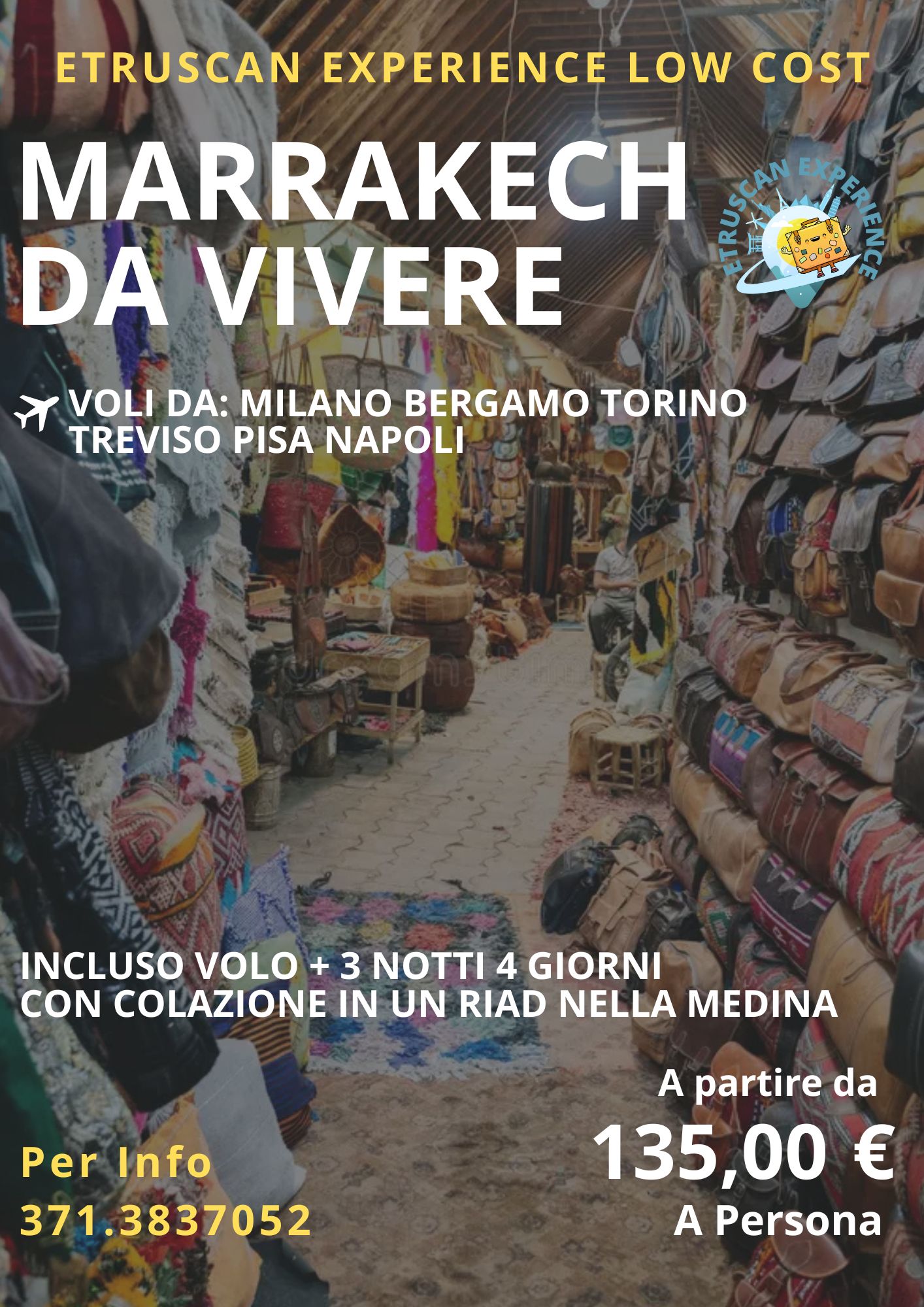 Marrakech volo+hotel tipico